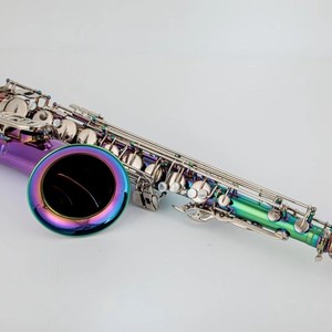 Saxophone ténor Bb, corps en laiton couleur arc-en-ciel, clés nickelées, saxophone ténor professionnel avec étui et embouchure pour performance sur scène - Product Image 5