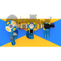 Aire de jeux extérieure contemporaine pour enfants : toboggan spiralé, double anneau, filet de jeu, tunnel en LLDPE et acier, OEM pour les espaces publics et communautaires