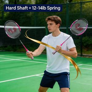 Ensemble de raquettes de <span class=keywords><strong>badminton</strong></span> en alliage d'aluminium durable (lot de 2) avec manches en acier, poignées en PVC, design léger et écologique, style sportif - Product Image 4