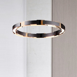 Lámpara de Techo Minimalista de Diseño Americano para Sala de Estar, Lámpara Colgante Circular de Metal de Lujo para Comedor y Dormitorio, Diseño Único para Sala de Exposiciones - Product Image 2