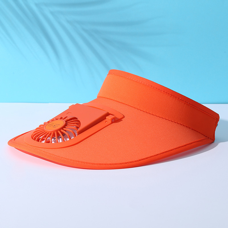Rechargeable fan cap orange -2