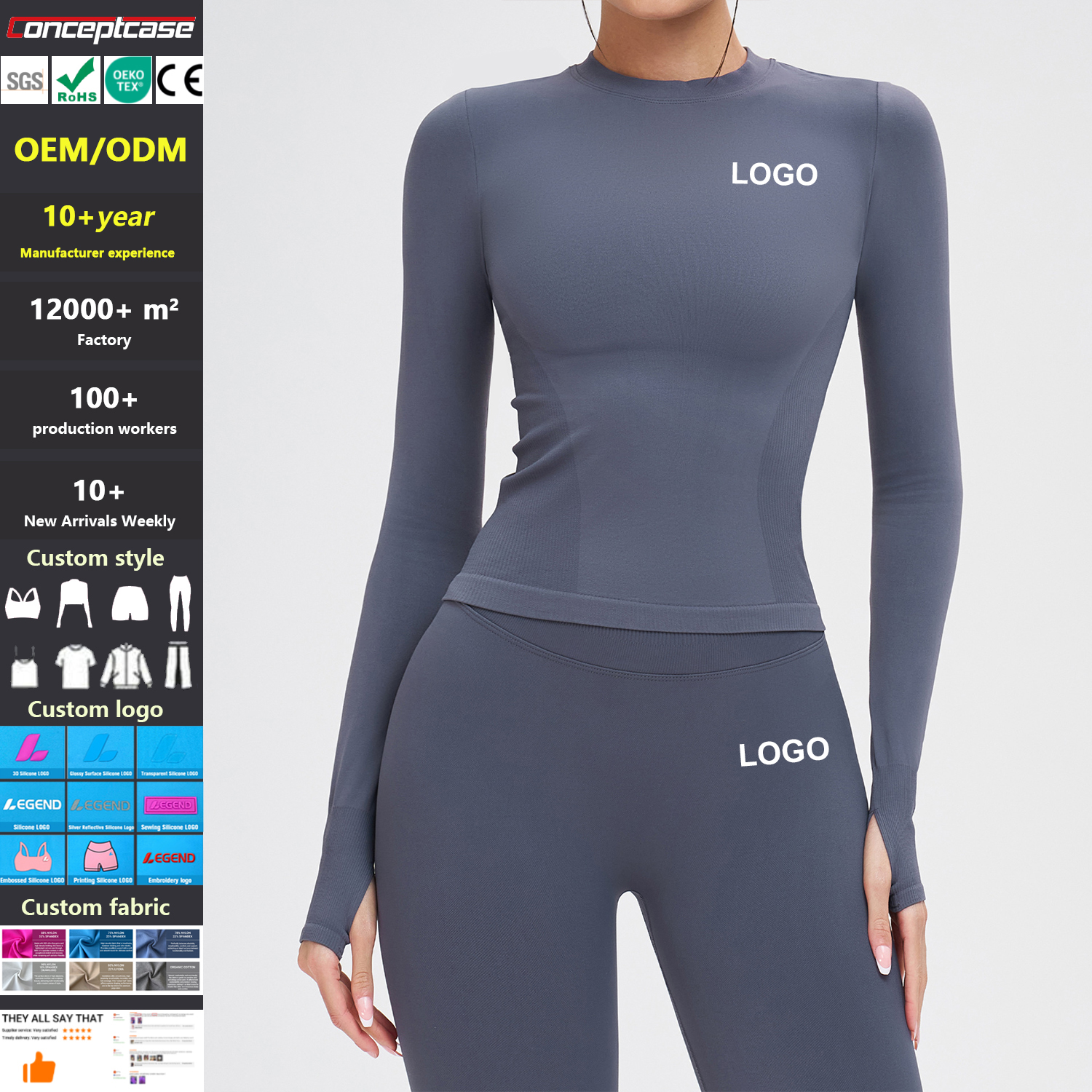 Custom Seamless Quick-Drying Long-Sleeve Yoga Top Round Neck Fitted Athletic Yoga Wear Outdoor Running Fitness T-Shirt for Women
