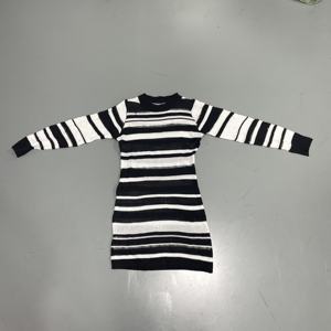 Viviblook ชุดเดรส Z722DS01แขนยาวสำหรับผู้หญิง, ชุดเดรสสั้นเซ็กซี่ถักลายทางสำหรับงานปาร์ตี้ตอนเย็น - Product Image 5