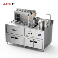 Marmite à soupe et cuiseur à nouilles électrique à 3 paniers avec levage automatique, réchaud à pâtes professionnel, équipement commercial