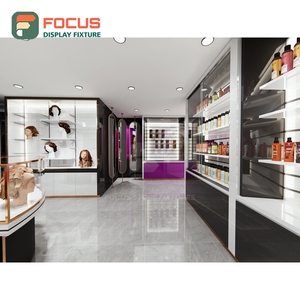 Vitrina expositora de pelucas independiente con estantes de vidrio, puerta con cerradura y múltiples cajones para exhibir cabello humano - Product Image 2