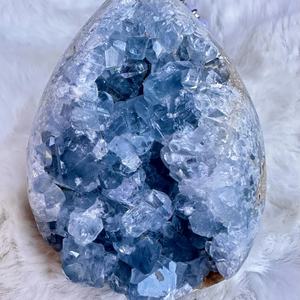 Venta al por mayor Celestite Azure Cluster <span class=keywords><strong>Cianita</strong></span> Piedra cruda Curación natural Mineral Espécimen Artesanía para decoración Fengshui - Product Image 2