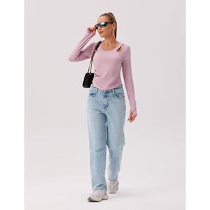 FOXA Haut de yoga pour femme à manches longues, col rond, coupe ajustée, vêtements de sport, chemise de gym, vêtements d'entraînement extensibles pour femme - Product Image 5