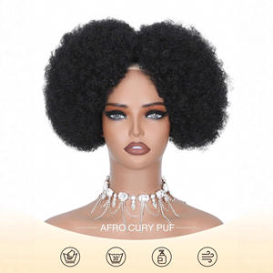 Perruque Afro FQ11 12 13 -86*86*5 noire résistante à la chaleur avec frange en fibre haute température Miss Fashion Beauty Wigs - Product Image 3