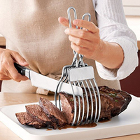 11.5 pouces en acier inoxydable rôti boeuf pinces à découper viande pain BBQ accessoires pince à trancher oignon tomate support ustensiles de cuisine