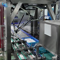 Emballageur automatique de robots delta pour les gobelets/boîtes/sacs dans des caisses/cartons/paniers