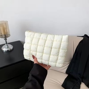 Women Cosmetic Quilted Bag Square Portable Makeup <b>Storage</b> Clutch Bags Simple Girl Lipstick <b>Toiletry</b> Organizer Small Handbag - Product Image 2