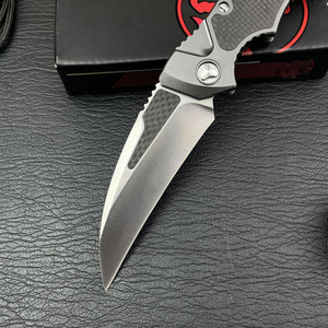 Cuchillo Plegable Táctico <span class=keywords><strong>Eskrima</strong></span> M390 de Acero con Mango de Fibra de Carbono y Titanio Plateado para Defensa Personal y Actividades al Aire Libre - Product Image 6
