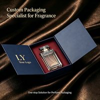 Boîte cadeau de parfum personnalisée en carton rigide avec couvercle magnétique à double porte, revêtement UV, gaufrage et doublure en éponge - Luxe