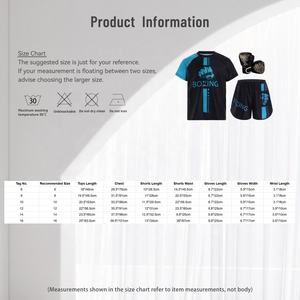 Costume d'entraînement de boxe pour garçons de 6 à 16 ans, t-shirt de boxe avec short et gants de boxe, pour la gym, le fitness, l'entraînement, la course à pied et le jogging - Product Image 6