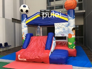 Château gonflable de football pour la Journée sportive des enfants, avec toboggan, pour usage commercial et domestique, idéal pour les soirées et les villas, haute performance - Product Image 4