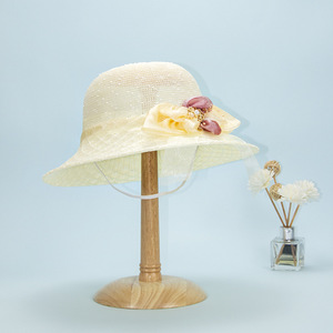 Flor de encaje verano playa sombrero de paja ala grande bonita fiesta de vacaciones gorra divertida mujer chica vacaciones gorra - Product Image 2