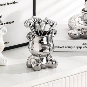 Soporte creativo para tenedores de fruta y oso de cocina, utensilio de cerámica, estante de almacenamiento de porcelana - Product Image 2