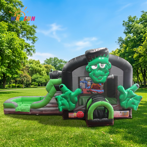 Château gonflable WINSUN pour Halloween, certifié CE, sans plomb, ignifuge, facile à installer, avec toboggan et piscine, trampoline - Product Image 1