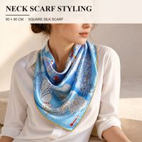Groothandel Mulberry zijden vierkante sjaal 90cm op maat bedrukt dames hoofdsjaal luxe mode accessoire leverancier