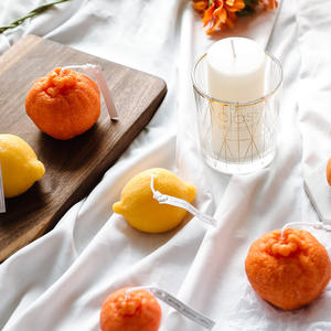 INS cute moche orange parfumé fromage citron bougie parfumée cadeau pour petites amies cadeaux ornements de maison - Product Image 4