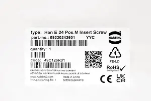 Nouveau et original Harting 09330242601 Han E 24 Pos. Vis d'insertion M