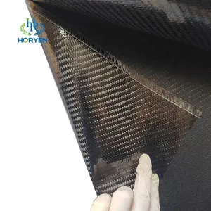 Horyen批发3k黑色普通TPU涂层碳纤维皮革面料包