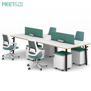 Customized Modular Office Furniture Modern Green Screen Partition 2-4 6-Seater Convertible & Extendable Workstation - Product Image 1