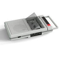 Lecteur de cassettes et de disques vinyles portable QFX Retro-39 argenté avec lecteur MP3 et lecteur USB