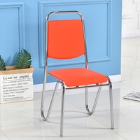 Chaise de bureau exécutive moderne en cuir PU, design confortable, empilable, structure métallique, pour la maison, le restaurant, la chambre, l'hôtel