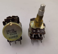 Potentiomètre double à double prise, double axe, double réglage, type ERV-12 50K