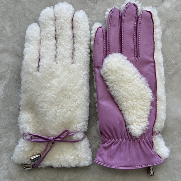 Оптовая продажа, модные перчатки из натуральной вьющейся овечьей кожи, новый дизайн