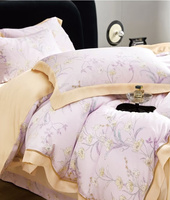 Ensemble de literie 4 pièces Opulent Lyocell-Draps imprimés ultra-doux, sensation de soie écologique, design exquis pour un confort de luxe