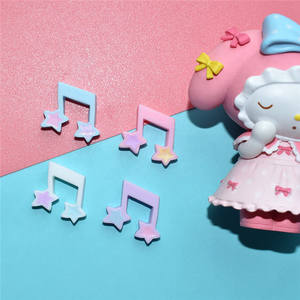 Accessoires de musique en résine style moderne, robe rose, notes étoiles, artisanat en résine - Product Image 2