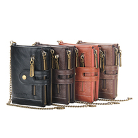 Dompet Kulit Pria Baellerry Korea Grosir, Tempat Kartu & Uang, Dilengkapi Rantai