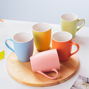 Modern Macaron Color Household Ceramic Cup Creative Simple Design for Living Room Breakfast Small Fresh <strong>Mug</strong> <strong>6</strong> <strong>Sets</strong> for Presents - Product Image 1