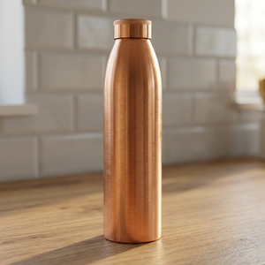 Bouteille isotherme en cuivre au design minimaliste, bouteille d'eau portable de voyage avec couvercle - Product Image 2