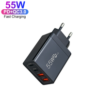 55W double Type C Port 20W 3.0 chargeur USB pour iPhone 16 15 QC 3.0 chargeur Mobile 4 Ports chargeur USB adaptateur secteur de charge rapide
