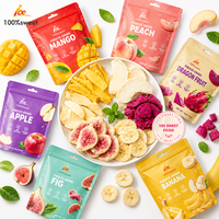Fabrieksgroothandel Gefreeze-droogd Gemengd Fruit Geel Perzik Banaan Aardbei Vers Groen Gefreeze-droogd Fruit Snacks