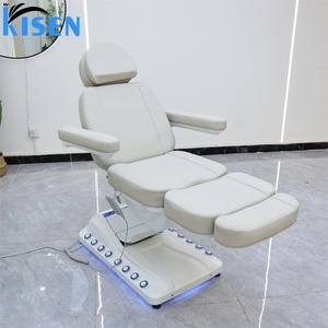 Kisen Beauty Salon Synthetic Leather Massage Table Lash Chair Electric Lifting 3 Motors Tattoo Facial <b>Bed</b> Foot Control LED - Product Image 3