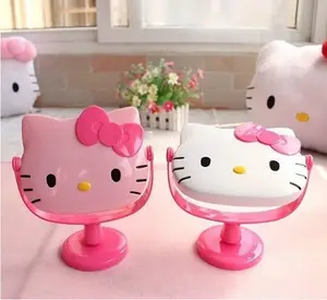 YUE Best Selling New Cartoon Cat Makeup Mirror Mirror Cute Desktop Rotating Cat Head Portable Mirror Cute Kitty Cat Pocket