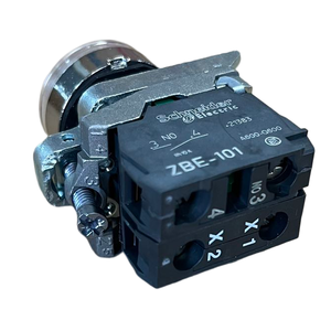 XB4 White LED Illuminated Metal Push Button <b>Switch</b> IP67 10A Max. Current 250V/<b>12V</b> Max. Voltage 22mm Silver XB4BW3161 - Product Image 2