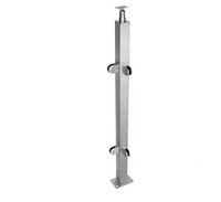Poteau de balustrade carré en acier inoxydable pour panneaux de clôture, support de verre, poteau de balustrade en tube d'acier inoxydable