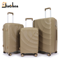 Ensemble de bagages de voyage 3 pièces de luxe léger ensemble de valises en PP 4 roues poignée en aluminium ensembles de bagages en polypropylène avec serrure TSA