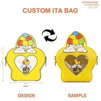 Sac à main Ita Bag à fenêtre en forme de cœur, design original et original, thème animalier, pour exposition d'épingles d'anime et de dessins animés