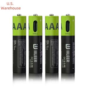 Batería de Litio Cilíndrica Recargable IILEER de Alta Capacidad AAA, 400mAh 666mWh 500mAh 814mWh, 1200 Ciclos, Disponible en Almacén de EE. UU. - Product Image 1