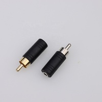 Prise mâle RCA noire vers adaptateur jack femelle mono stéréo 3.5mm adaptateur convertisseur de connecteur audio M/F 3.5