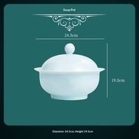 Vaisselle de style chinois moderne en porcelaine blanche de Jingdezhen, sous glaçure bleu-vert, haut de gamme, compatible micro-ondes, pour la maison