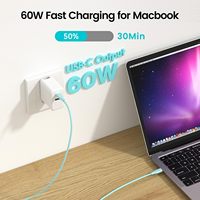 Kabel Data pengisi daya ponsel, kabel Usb Tipe C 3a Pd 60w 480mbps Bio Data Sync, kabel Data pengisian cepat Xiaomi Tipe C