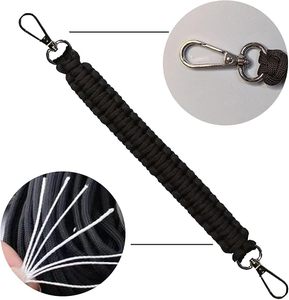 Poignée de bouteille d'eau en paracorde de 10,6 pouces, sangle tressée avec crochet métallique, équipement de camping et de randonnée en plein air, cordon porte-clés EDC - Product Image 3