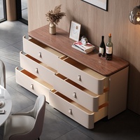 Meuble de rangement vintage en bois massif à six tiroirs, style italien, haut de gamme, pour salon, entrée, chambre, meuble TV, buffet